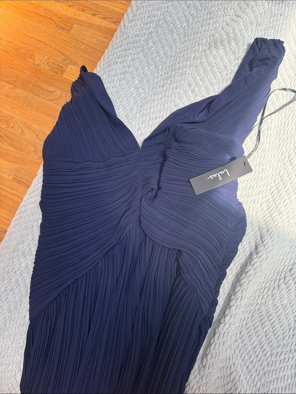 Lulus Kelina Navy Blue Pleated Drop Waist Maxi Dress - Size XL - Picture 2 of 2